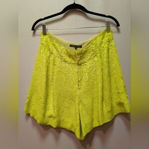 Marissa Webb High Waist Yellow Sequin Shorts